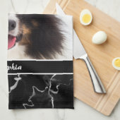 Ihr Foto für Ihr Haustier auf Imitaten schwarzer M Geschirrtuch (Viertel Falte)