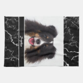 Ihr Foto für Ihr Haustier auf Imitaten schwarzer M Geschirrtuch (Horizontal)