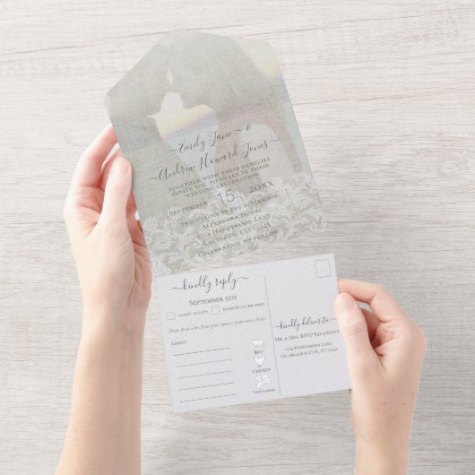 Ihr Foto Geometrischer Abstrakter Goldrahmen All In One Einladung (Abreißen)