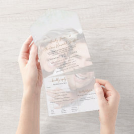 Ihr Foto geometrischer Abstrakter Goldrahmen All In One Einladung