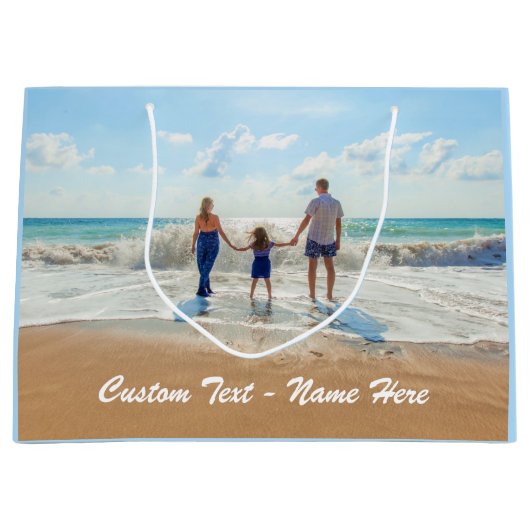 Ihr Foto-Geschenktasche mit Cystom-Textname Große Geschenktüte (Vorderseite)