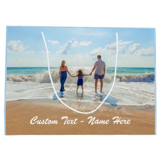 Ihr Foto-Geschenktasche mit Cystom-Textname Große Geschenktüte (Rückseite)