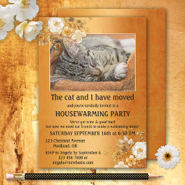 Ihr Foto Gold Moving Housewarming Einladung
