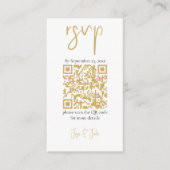 Ihr Foto Gold QR-Code Schwarze Hochzeit RSVP Begleitkarte (Vorderseite)