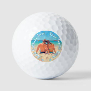 Ihr Foto Golf Balls Geschenk mit eigenem Textnamen Golfball