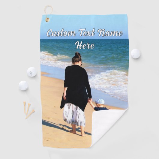 Ihr Foto Golf Handtuchgeschenk mit eigenem Textnam Golfhandtuch (Insitu)