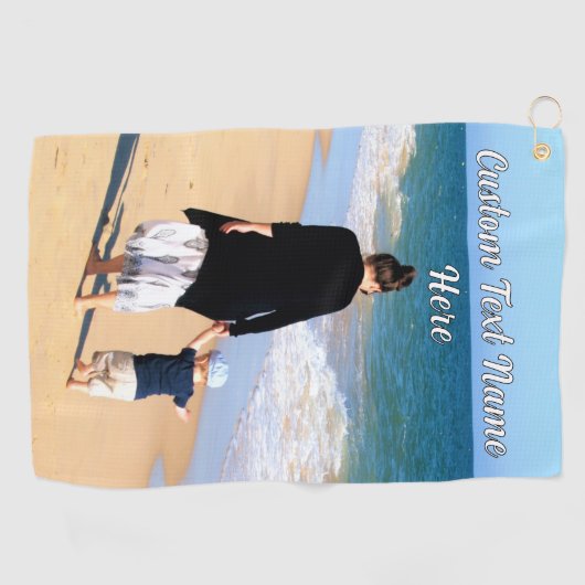 Ihr Foto Golf Handtuchgeschenk mit eigenem Textnam Golfhandtuch (Horizontal)
