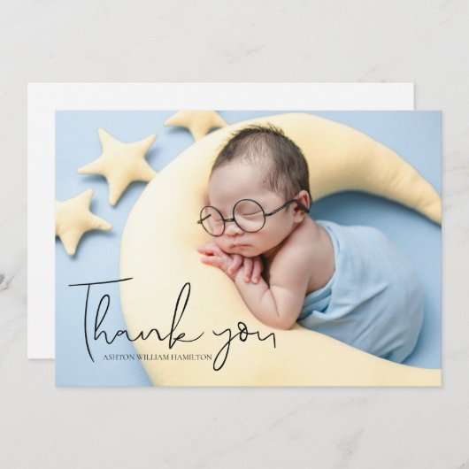 Ihr Foto Handgeschriebene Kinderdusche Danke (Vorne/Hinten)