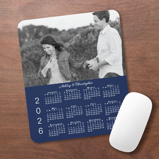 Ihr Foto heißt Navy Blue 2026 Calendar Mousepad