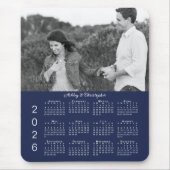 Ihr Foto heißt Navy Blue 2026 Calendar Mousepad (Vorne)