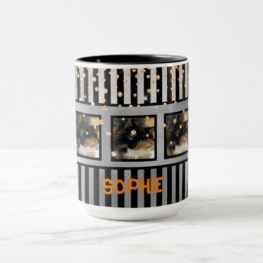 Ihr Foto hier Glitzer personalisierte Mug Tasse (Zentrum)