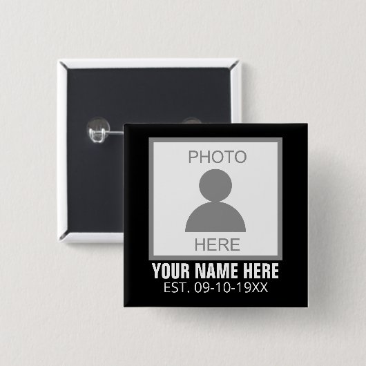 Ihr Foto hier Name und Alter Button (Vorne & Hinten)