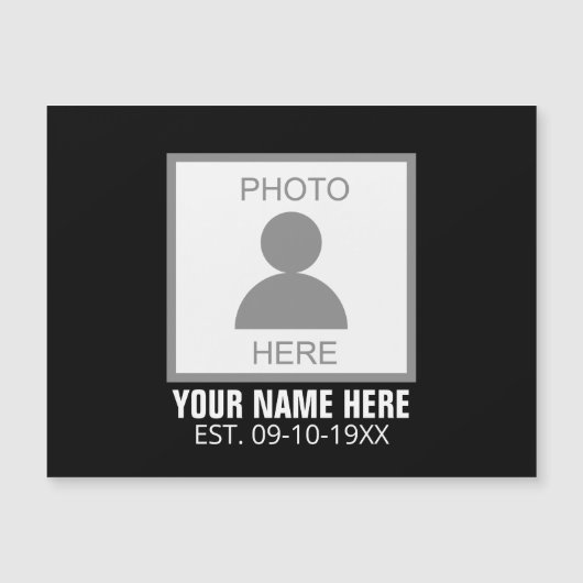 Ihr Foto hier Name und Alter Magnetkarte (Vorderseite)