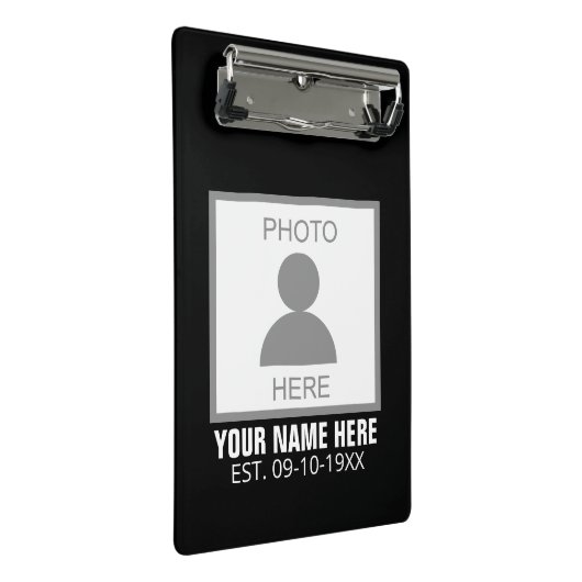 Ihr Foto hier Name und Alter Mini Klemmbrett (Schrägansicht)