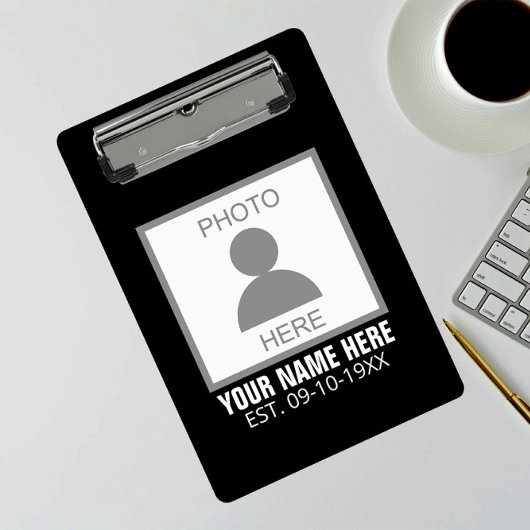 Ihr Foto hier Name und Alter Mini Klemmbrett