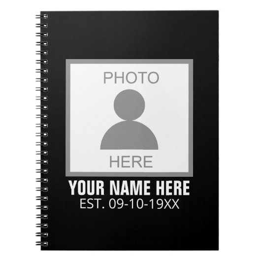 Ihr Foto hier Name und Alter Notizblock (Vorderseite)