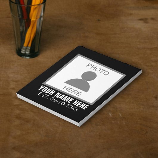 Ihr Foto hier Name und Alter Notizblock