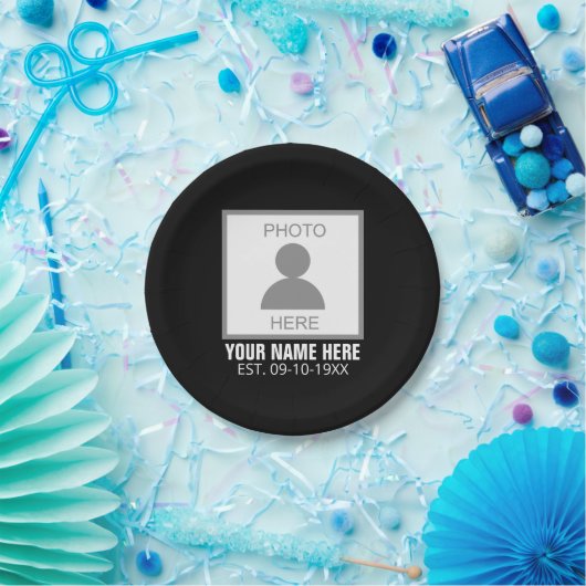 Ihr Foto hier Name und Alter Pappteller (Party)