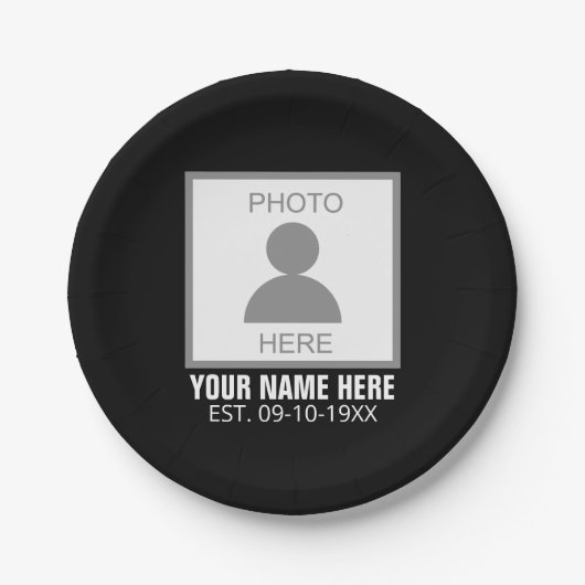 Ihr Foto hier Name und Alter Pappteller (Vorderseite)