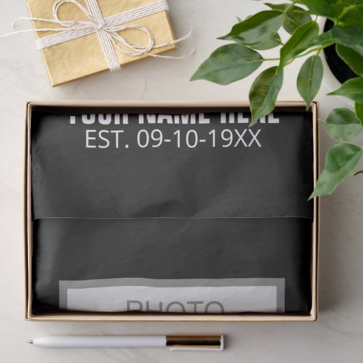 Ihr Foto hier Name und Alter Seidenpapier (Geschenk)