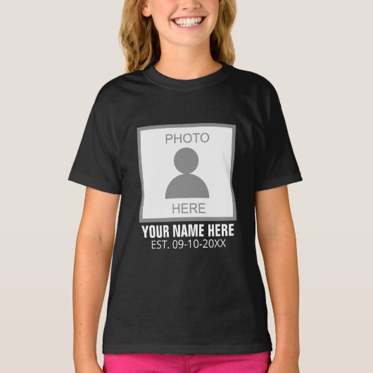 Ihr Foto hier Name und Alter T-Shirt (Vorderseite)