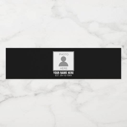 Ihr Foto hier Name und Alter Wasserflaschenetikett (Einzelnes Label)