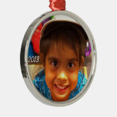 Ihr Foto hier verzieren Silbernes Ornament (Rechts)