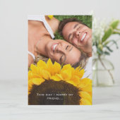Ihr Foto Hochzeit Einladung mit Sonnenblumen (Stehend Vorderseite)