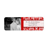 Ihr Foto Hochzeit Vintage Red Damask (Vorne)