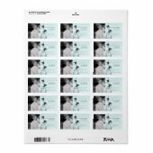 Ihr Foto Hochzeit Vintagen Vogelkäfig Aqua Damask Adressaufkleber (Vorne)