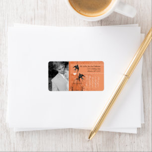 Ihr Foto Hochzeit Vintagen Vogelkäfig KorallenDama Adressaufkleber