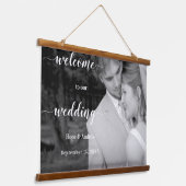 Ihr Foto Hochzeitsdiagramm und Begrüßungszeichen Wandteppich Mit Holzrahmen (Gewinkelt)