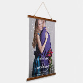 Ihr Foto Hochzeitskarte und Begrüßungsmauer Wandteppich Mit Holzrahmen (Gewinkelt)