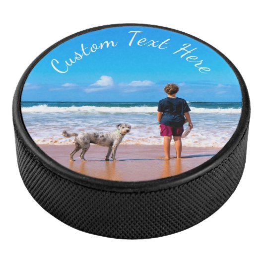 Ihr Foto Hockey Puck Geschenk mit eigenem Textname (3/4)
