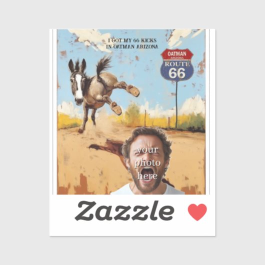 Ihr Foto, Hol deine Kicks, Haferflocken arizona, E Aufkleber (Blatt)