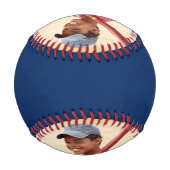 Ihr Foto, Ihr Textblau oder Ihre Auswahlfarbe Baseball (Rückseite)