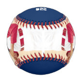 Ihr Foto, Ihr Textblau oder Ihre Auswahlfarbe Baseball (Vorderseite)