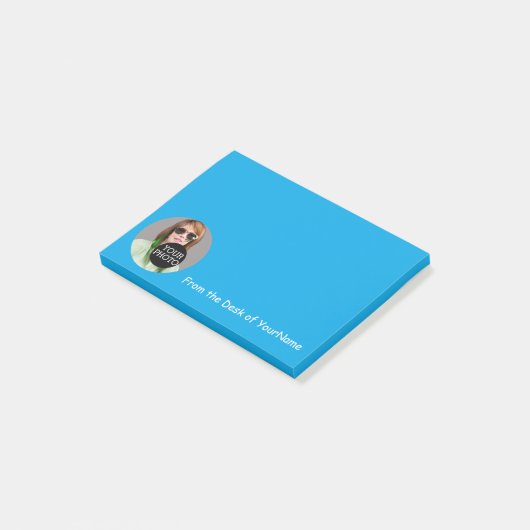 Ihr Foto Ihre Nachricht benutzerfreundlich blau an Post-it Klebezettel (angewinkelt)