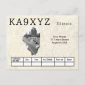 Ihr Foto Illinois geformt Cutout Custom QSL Postkarte (Vorderseite)