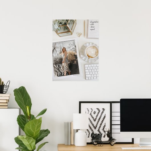 Ihr Foto im Magazin! Personalisiertes Chic Office Poster (Heimbüro)