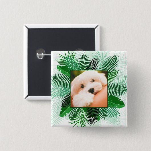 Ihr Foto in benutzerdefinierten Palm-Leaf-Rahmen-S Button (Vorne & Hinten)