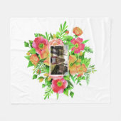 Ihr Foto in Blume-Rahmen-Decken Fleecedecke (Vorderseite (Horizontal))