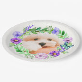 Ihr Foto in Blume-Rahmen-Tellern Pappteller (Schrägansicht)