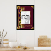 Ihr Foto in einem Burgund Art Deco Imitat Poster (Küche)