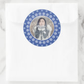 IHR FOTO in einem Snowflake Frame Aufkleber (Tasche)