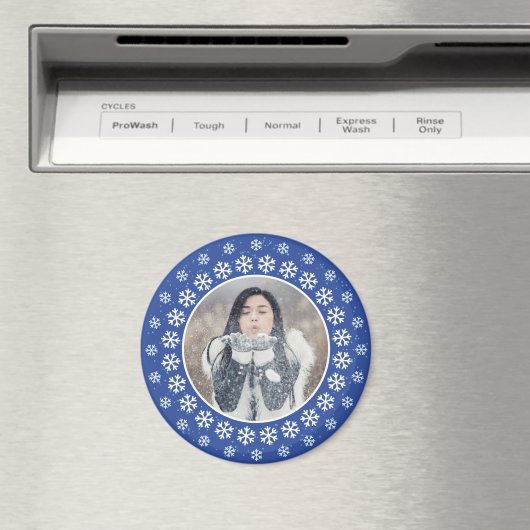 IHR FOTO in einem Snowflake-Frame-Magneten Magnet (In Situ (Geschirrspüler))
