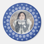 IHR FOTO in einem Snowflake-Frame-Magneten Magnet (Vorne)