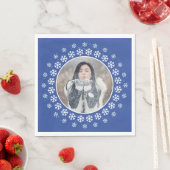 IHR FOTO in einem Snowflake-Frame-Papierservietten Serviette (Beispiel)