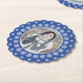 IHR FOTO in einem Snowflake-Frame-Untersetzer Untersetzer (angewinkelt)