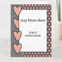 Ihr Foto in einer grauen und pfirsichfarbenen Vate Karte